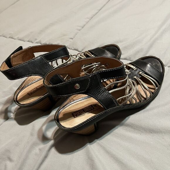 PIKOLINOS Womens Java W5A-0728C1 Black Gold Sandal Shoes Size 41 10 Gladiator - Picture 9 of 10